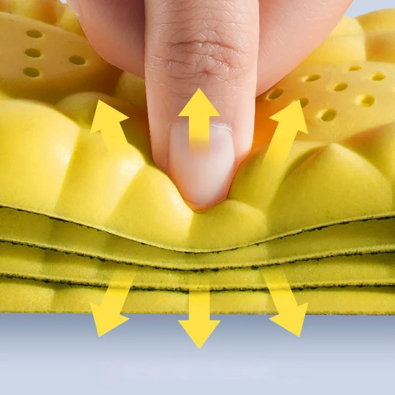 4D Cloud Technology Sports Insoles for Shoes PU Sole Soft Breathable Shock Absorption Cushion Running Orthopedic Care Insoles