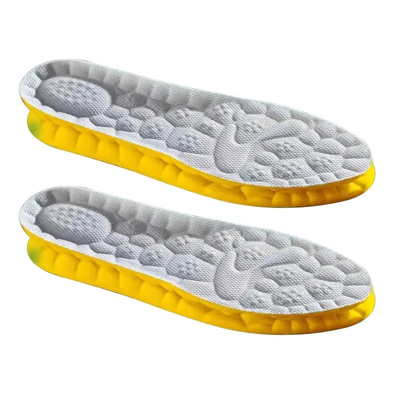 4D Cloud Technology Sports Insoles for Shoes PU Sole Soft Breathable Shock Absorption Cushion Running Orthopedic Care Insoles