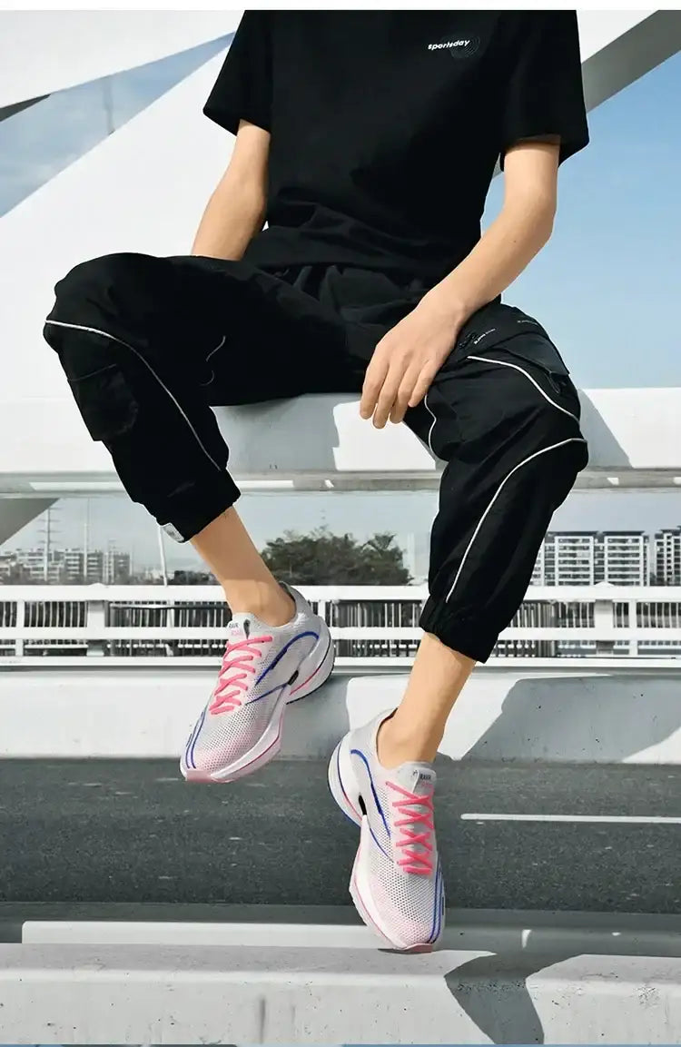 Homens tênis competitivos placa de carbono sapatos esportivos luz respirável sapatos de treinamento atlético desportivo jogging tênis caminhada