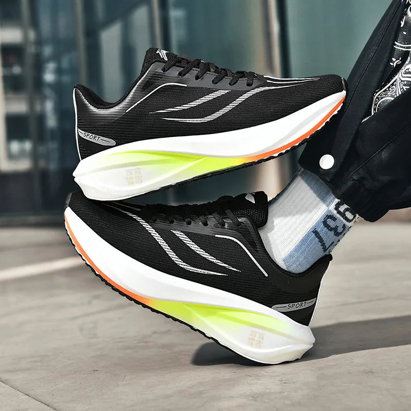 Carbon Plate Athletic Shoes 2025 New Release Unisex Shock-Absorbing Running Footwear for Fitness & Test Use