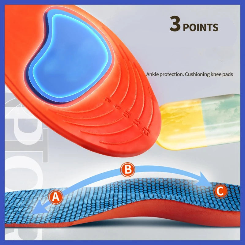Orthopedic Insoles for Shoes Men Women Brand Arch Support Air Insole for Feet Shock-absorbing Baskets Sport Running Shoe Sole