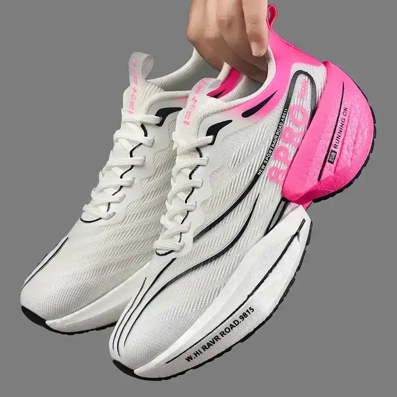 Tênis masculino placa de carbono maratona corrida amortecimento anti-deslizamento tênis de corrida de sola grossa resistente ao desgaste casal tênis