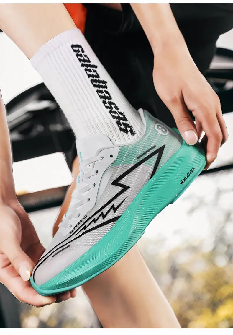 Sapatos esportivos masculinos palma completa placa de carbono tênis de corrida masculino e feminino maratona corrida absorção de choque sapatos de treinamento de atletismo