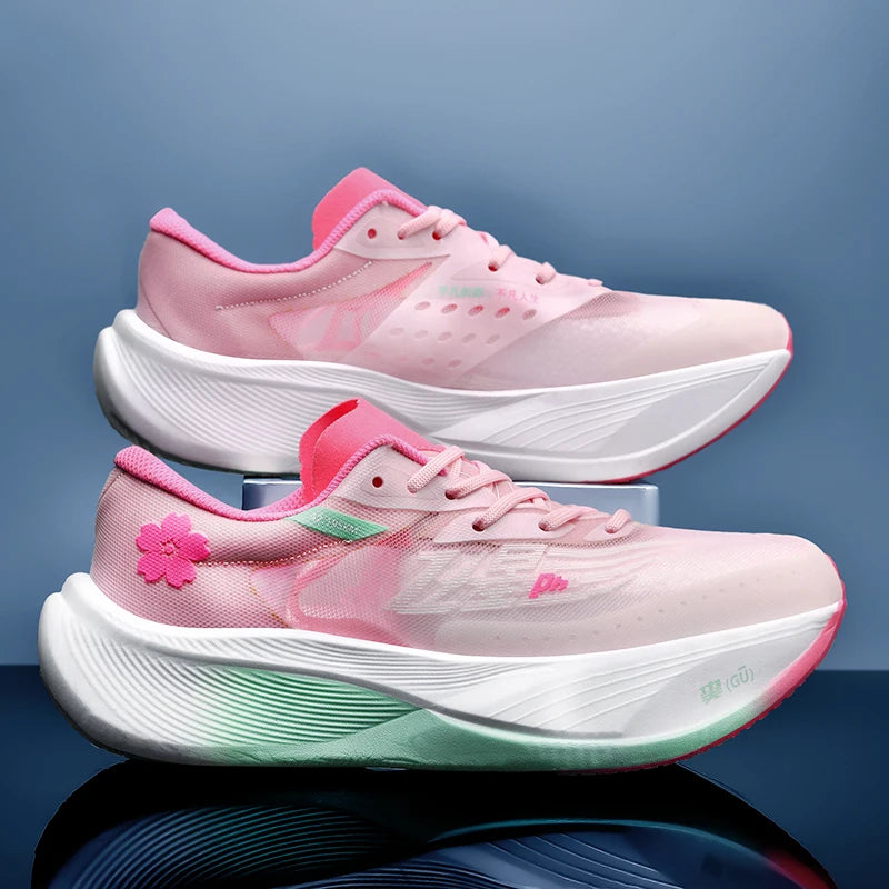 Homens confortáveis malha respirável tênis ultra-leve placa de carbono tênis feminino maratona sapatos de corrida sapato de treinamento de luxo