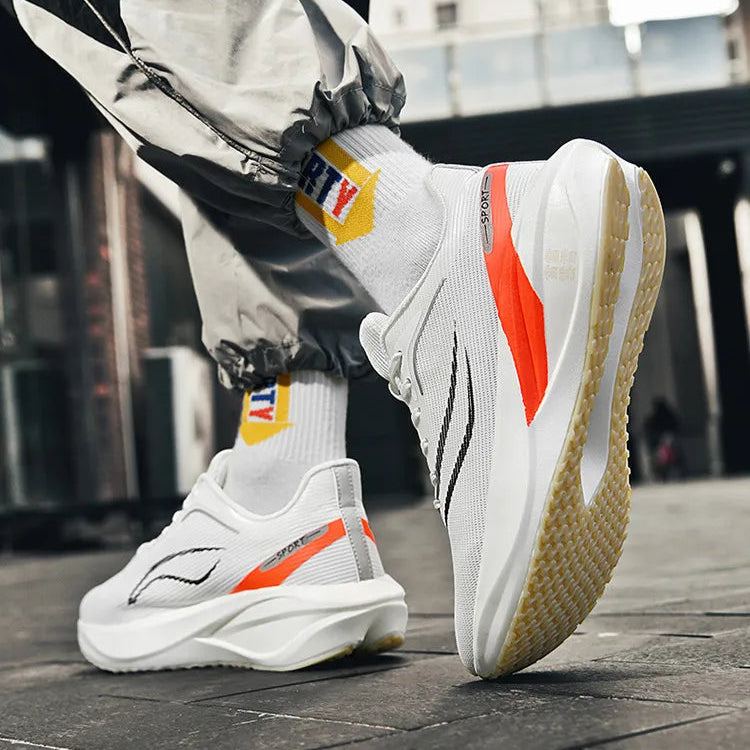 Carbon Plate Athletic Shoes 2025 New Release Unisex Shock-Absorbing Running Footwear for Fitness & Test Use