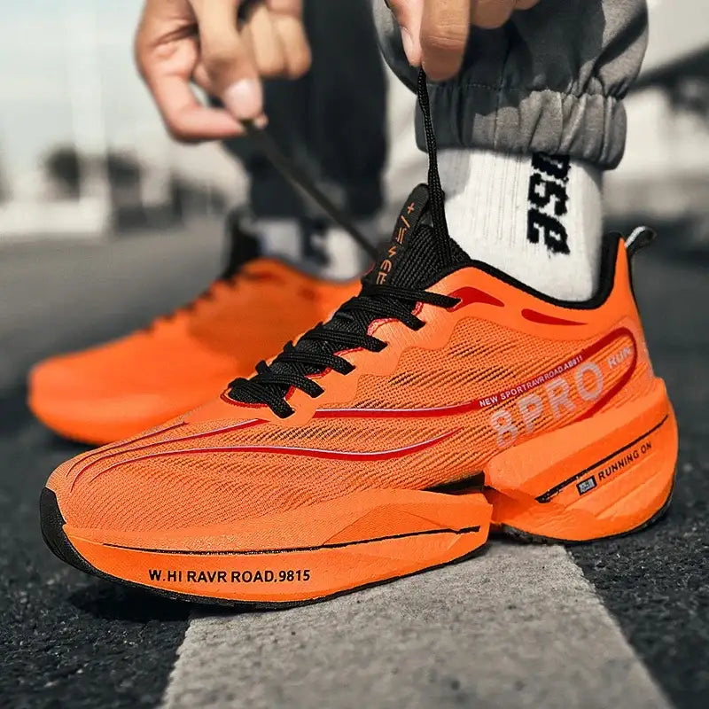 Tênis masculino placa de carbono maratona corrida amortecimento anti-deslizamento tênis de corrida de sola grossa resistente ao desgaste casal tênis