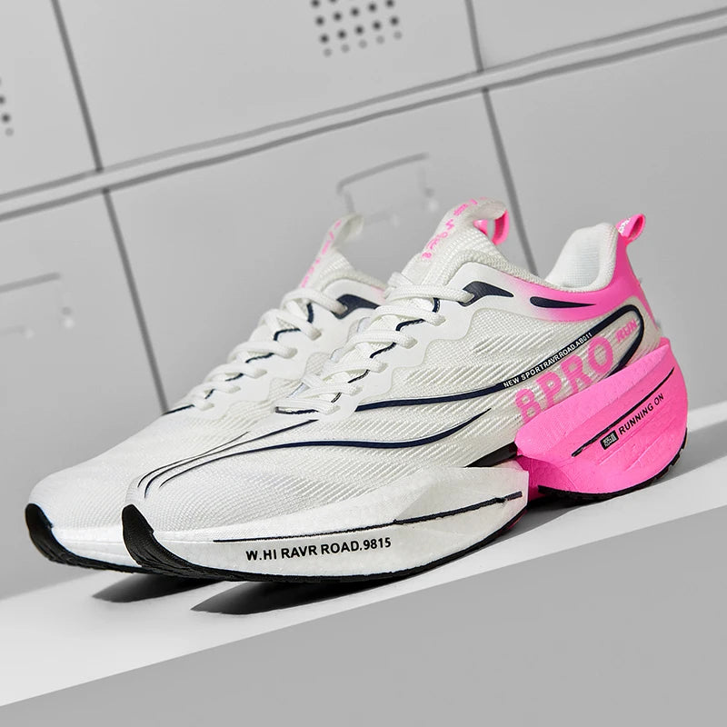 Tênis masculino placa de carbono maratona corrida amortecimento anti-deslizamento tênis de corrida de sola grossa resistente ao desgaste casal tênis