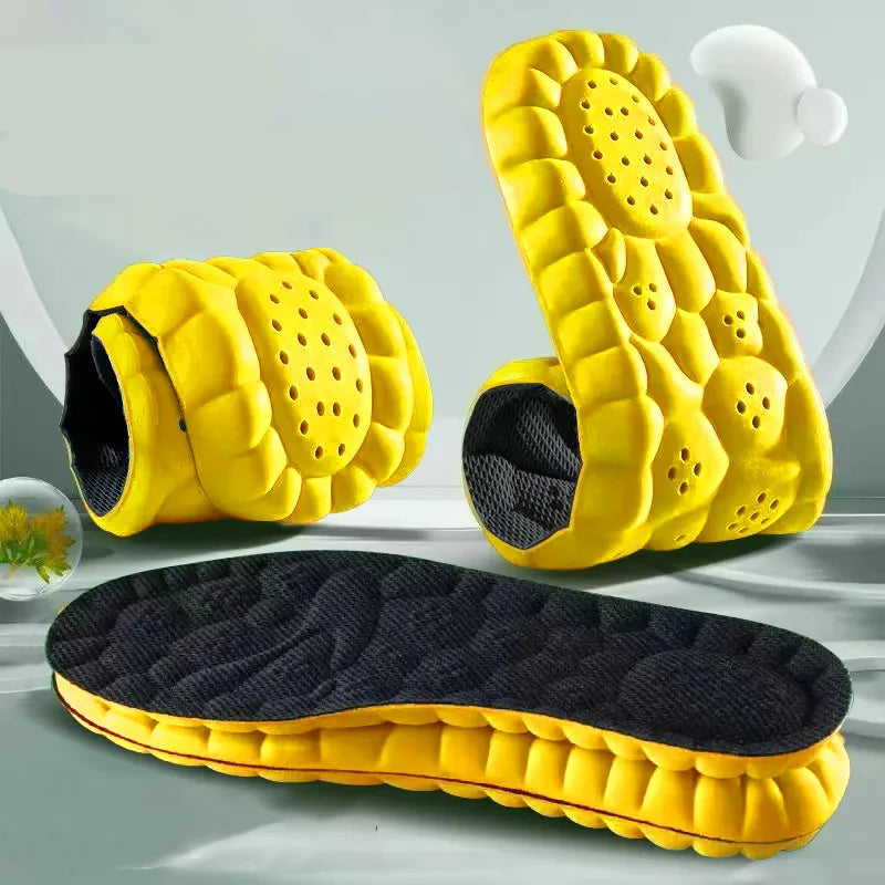 4D Cloud Technology Sports Insoles for Shoes PU Sole Soft Breathable Shock Absorption Cushion Running Orthopedic Care Insoles
