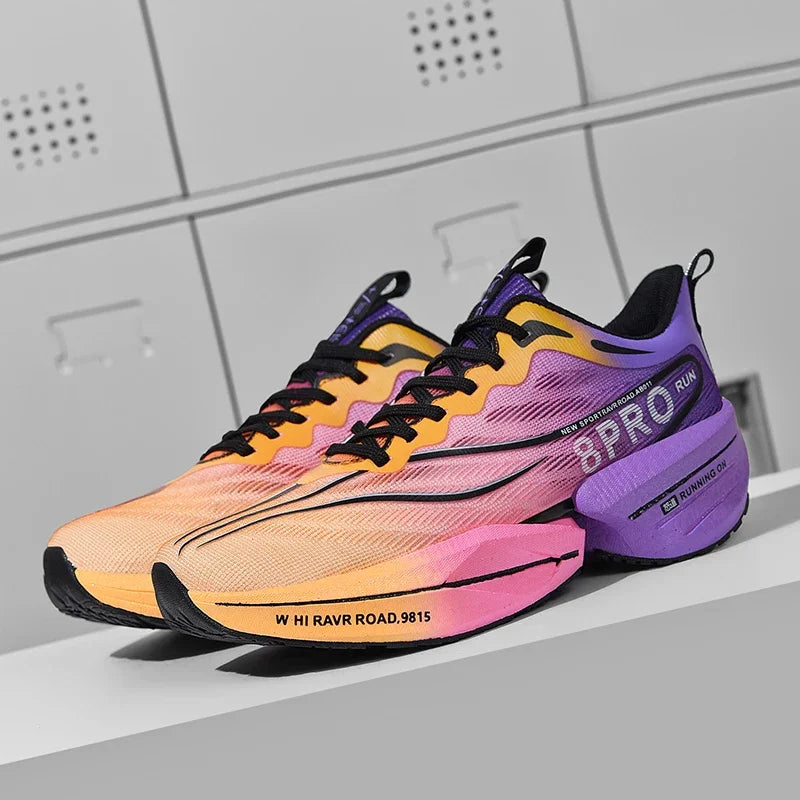 Tênis masculino placa de carbono maratona corrida amortecimento anti-deslizamento tênis de corrida de sola grossa resistente ao desgaste casal tênis