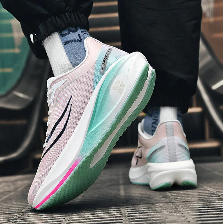 Carbon Plate Athletic Shoes 2025 New Release Unisex Shock-Absorbing Running Footwear for Fitness & Test Use