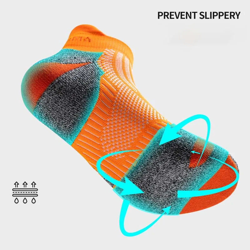 2025 Professional Marathon Running Sock Men Women Sports Fitness Thickened Cushioned Short Tube Low Cut Boat Ankle Socks