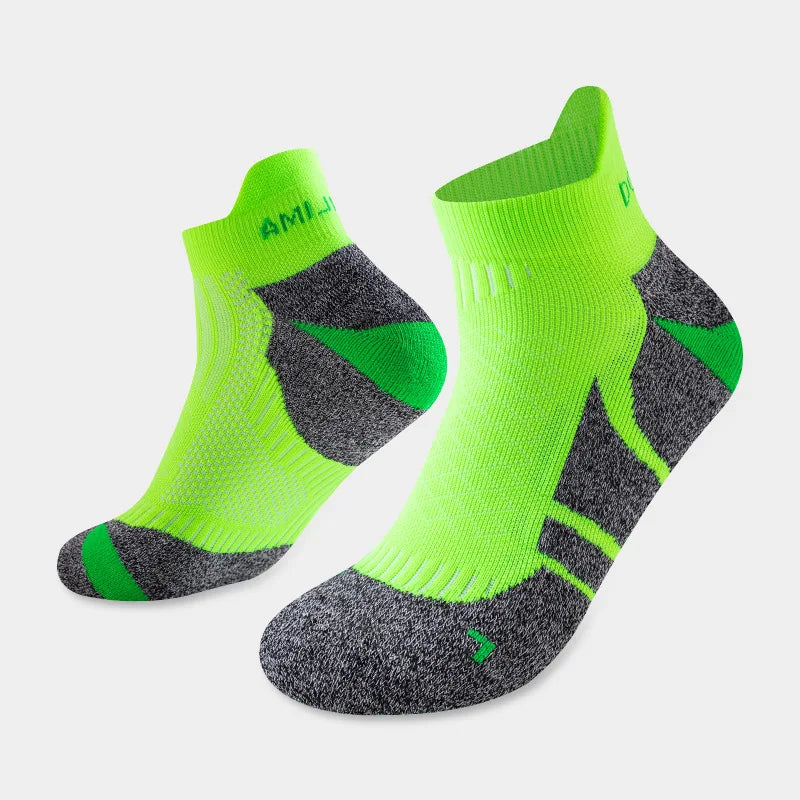 2025 Professional Marathon Running Sock Men Women Sports Fitness Thickened Cushioned Short Tube Low Cut Boat Ankle Socks