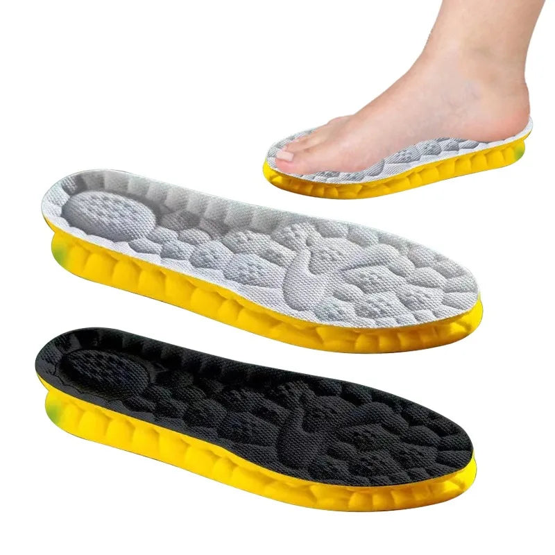 4D Cloud Technology Sports Insoles for Shoes PU Sole Soft Breathable Shock Absorption Cushion Running Orthopedic Care Insoles
