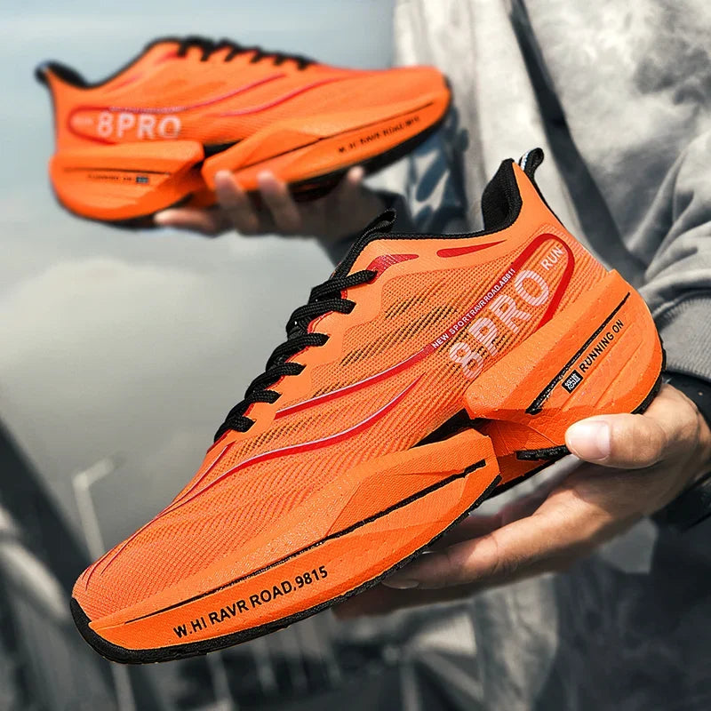 Tênis masculino placa de carbono maratona corrida amortecimento anti-deslizamento tênis de corrida de sola grossa resistente ao desgaste casal tênis